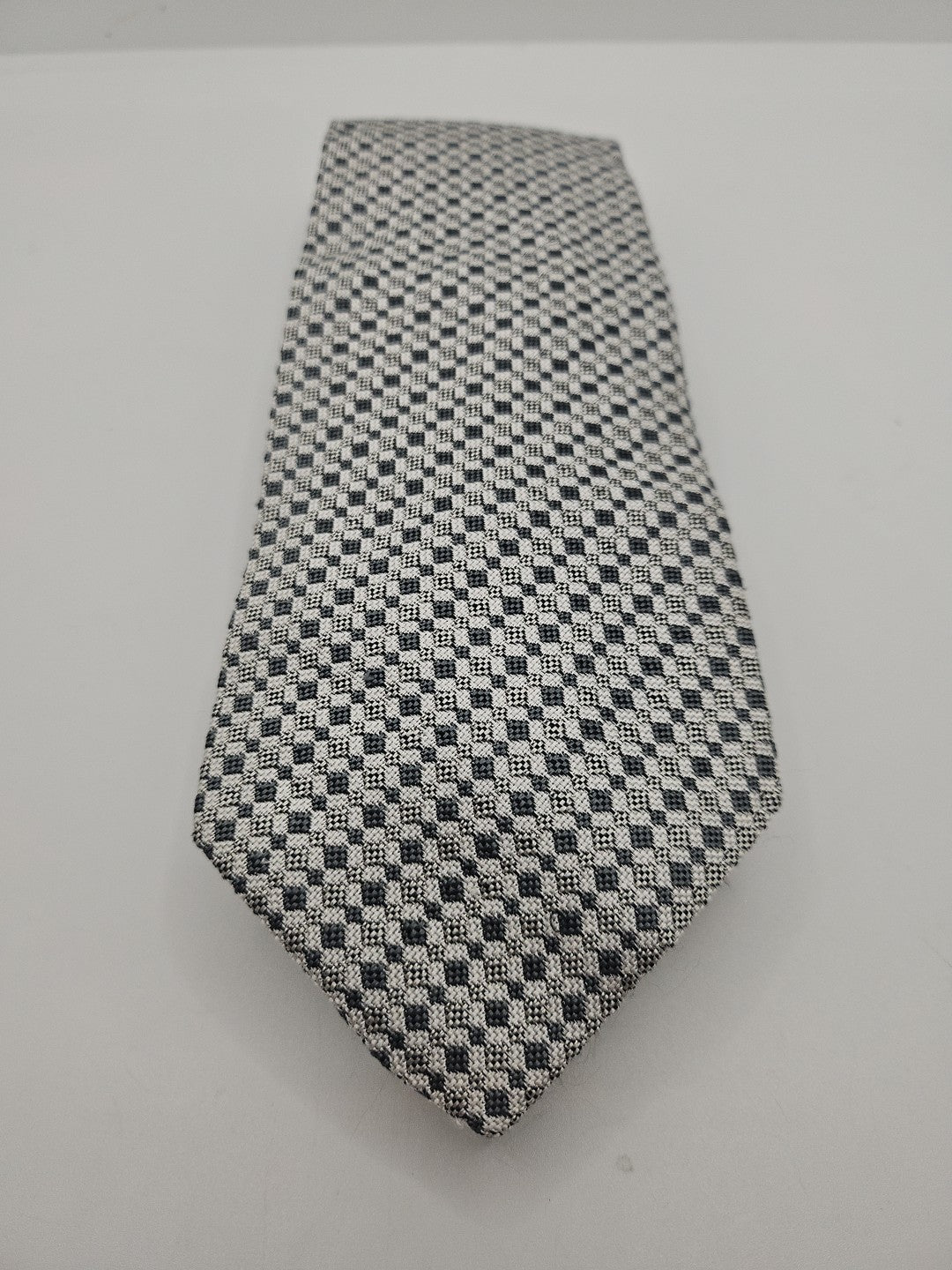 New & Lingwood Grey Geometric Woven Mens Silk Tie Wedding Formal Neck Tie BX18