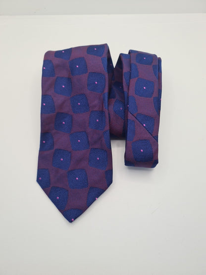 Rodderick Charles Purple geometric Mens Silk Tie Classic Designer Necktie Geometric Vintage Mens Tie UK BX7