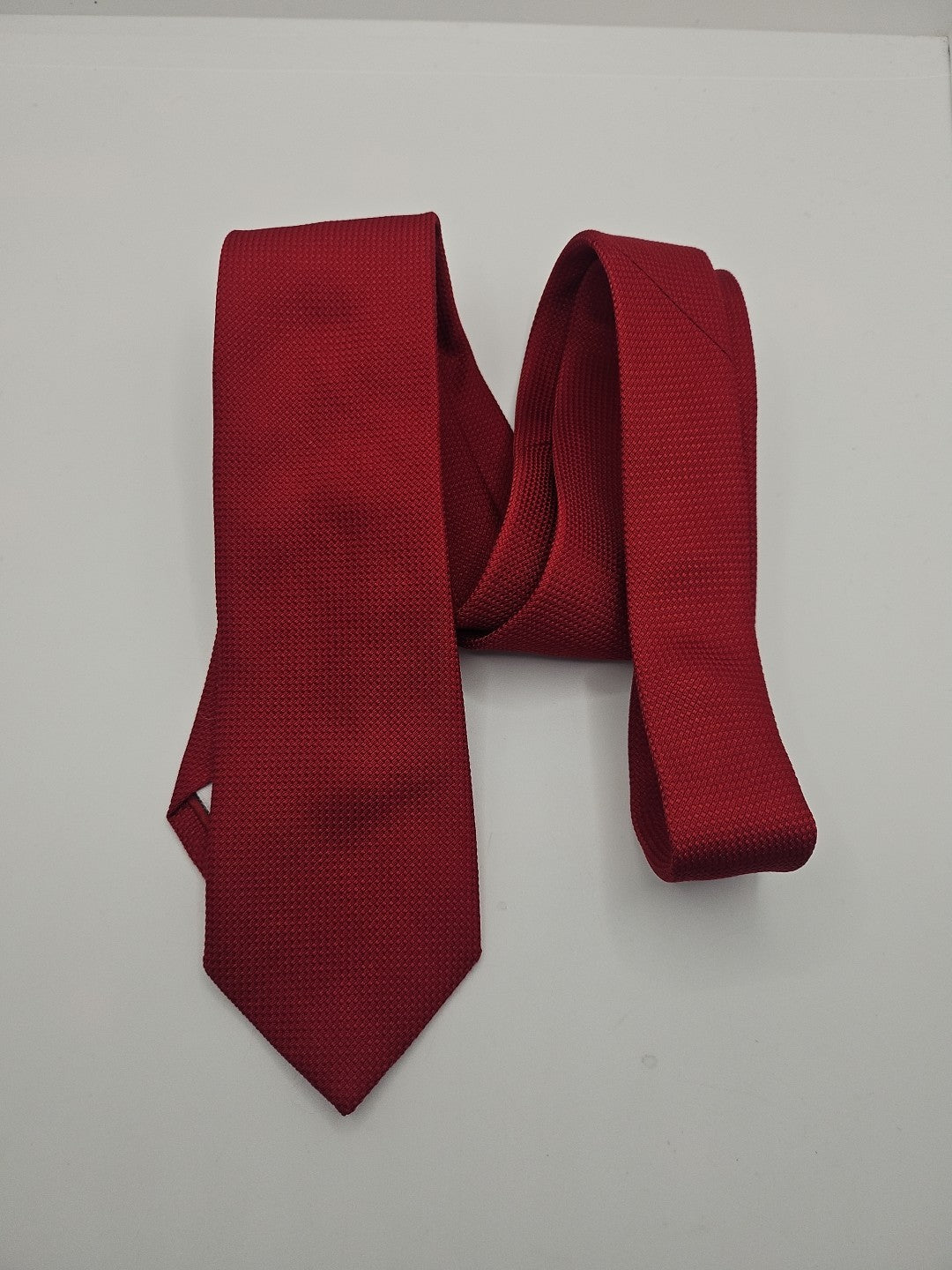 Red Plain Woven Mens Silk Tie Wedding Formal Neck Tie BX16