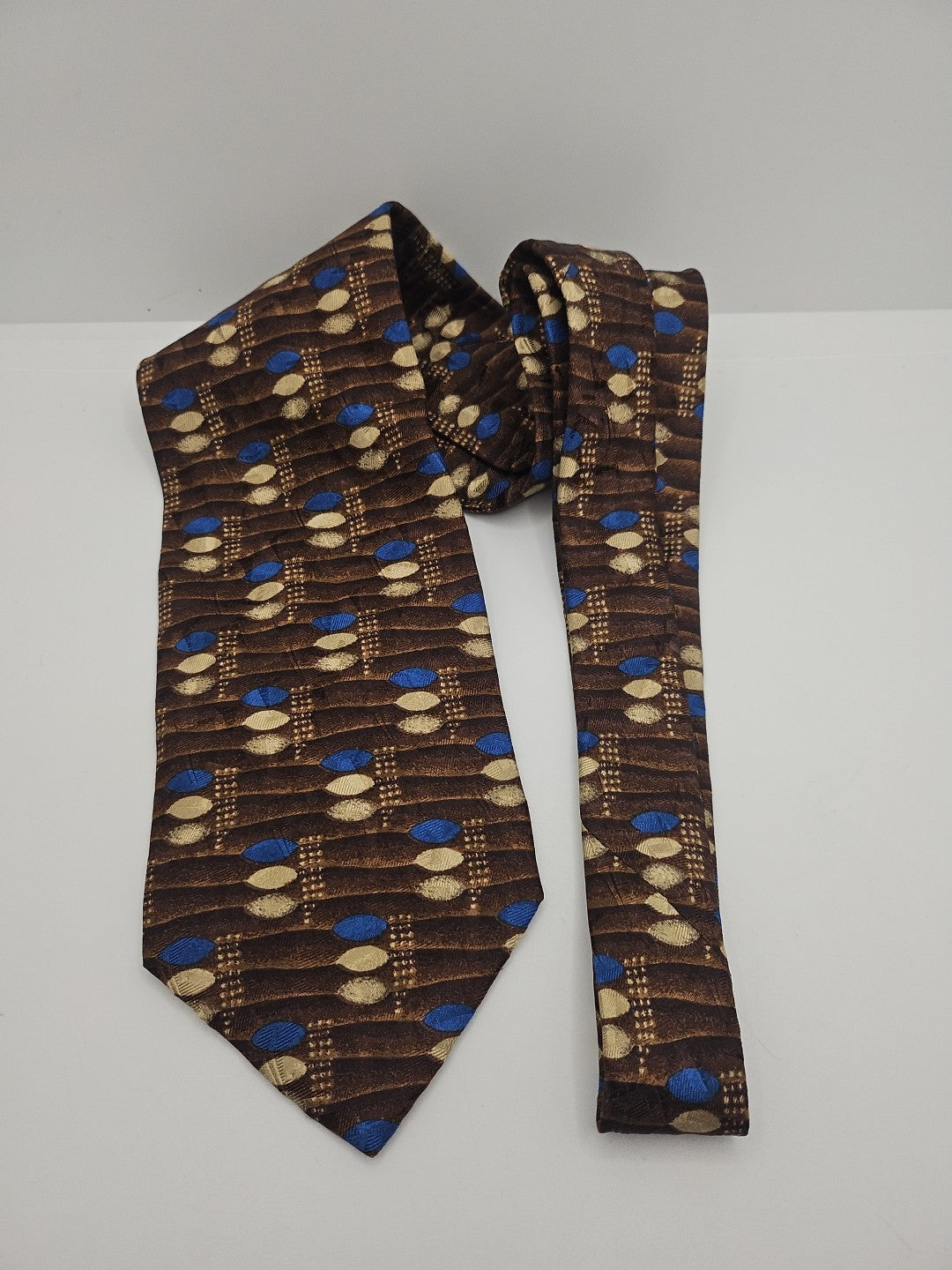 Vintage Italian Brown retro Wide Mens Silk Tie Wedding Formal Neck Tie BX18