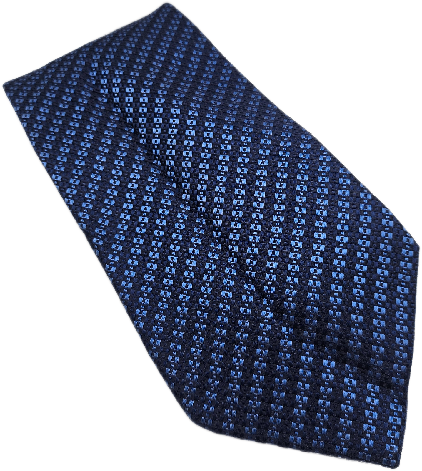 Hawes & Curtis Silk Tie Mens Blue Small Pattern Woven Vintage Retro Necktie BX24