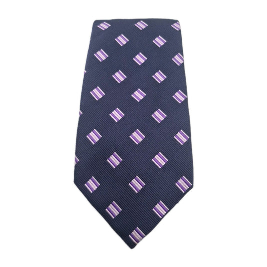 Charles Tyrwhitt Blue Diamond Pattern Mens Silk Tie Designer Necktie Formal Vintage Mens Tie UK BX8