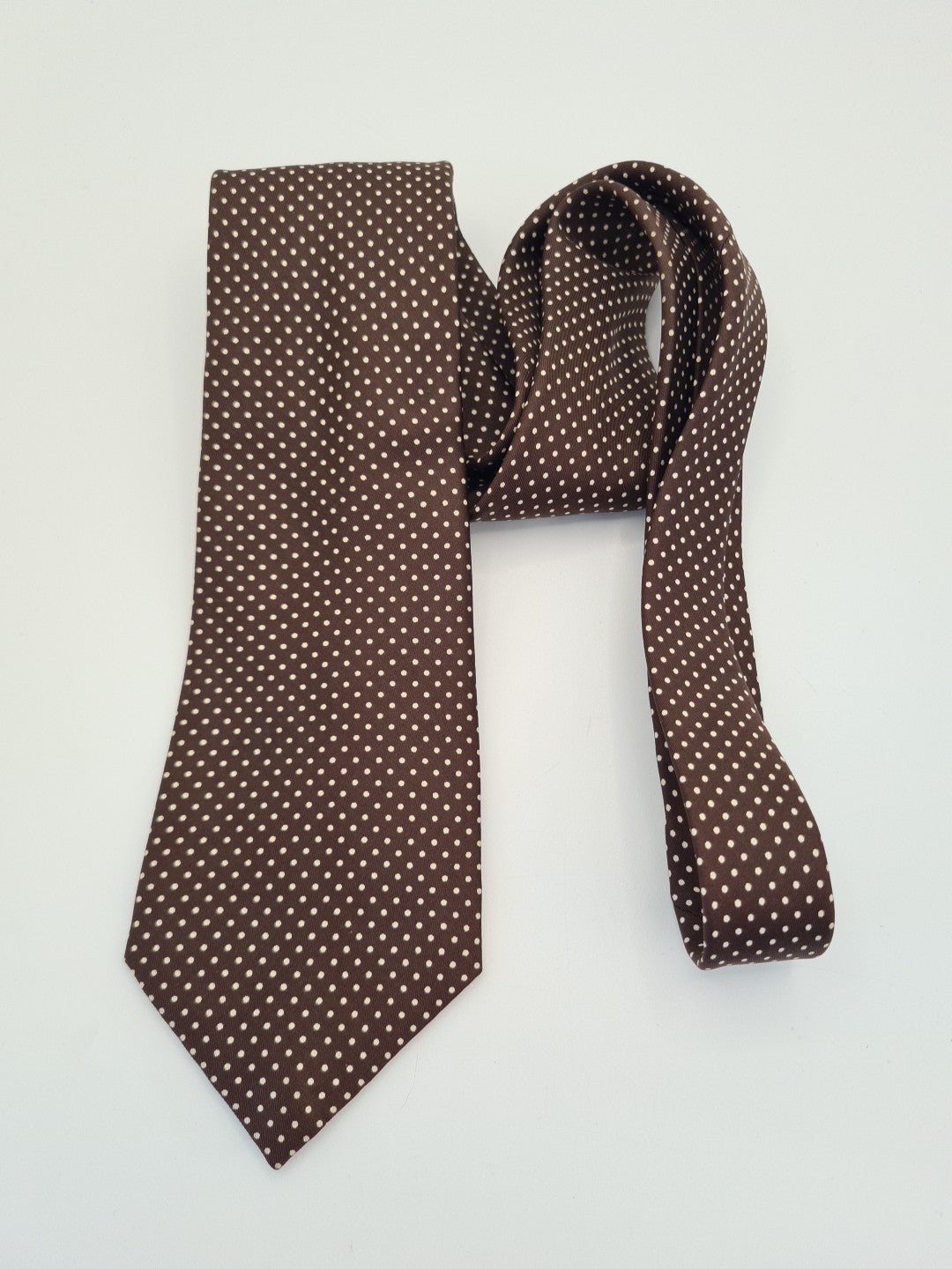 Brown Spotted pattern Wedding Silk Tie | Designer Mens Tie UK Spotted Vintage Mens Tie UK BX14