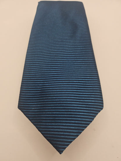 Hawes & Curtis Petrol blue Stripe Mens Silk Tie Wedding Formal Neck Tie BX12