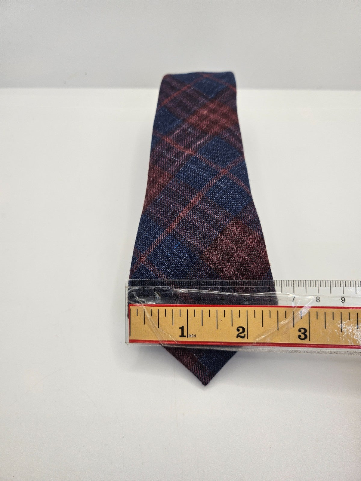 Next Signature Navy Brown Check Silk Tie