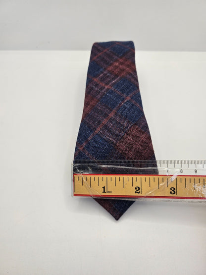 Next Signature Navy Brown Check Silk Tie