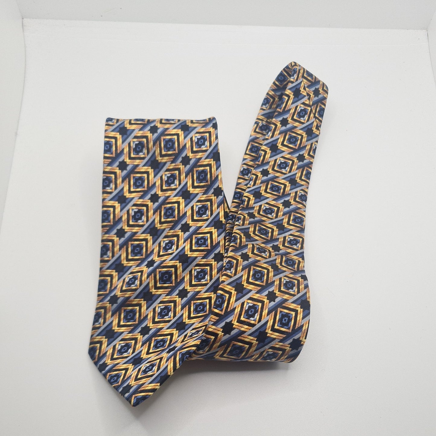 Vintage Geometric Mens Silk Tie Classic Designer Necktie Formal Business Geometric Vintage Mens Tie UK BX8
