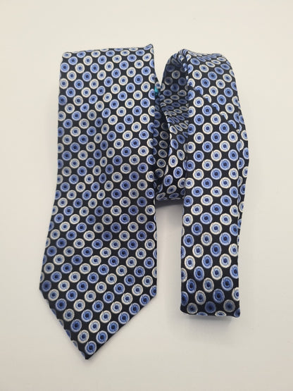 Ted Baker Black Blue Spotted Mens Silk Tie Classic Designer Necktie Formal Spotted Vintage Mens Tie UK BX8
