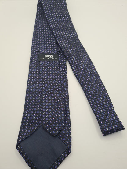 Hugo Boss retro Disco pattern Mens Silk Tie Classic Designer Necktie Formal Vintage Mens Tie UK BX10