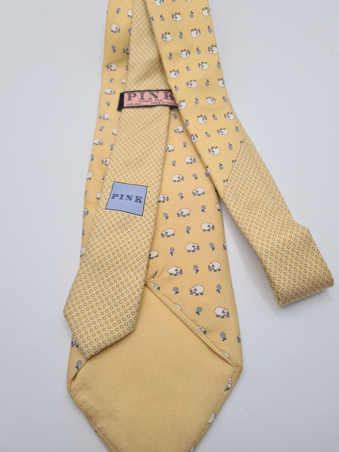 Yellow Lovers Tarot Tie | Reworked Vintage Mens Tie UK | Statement Novelty BX11