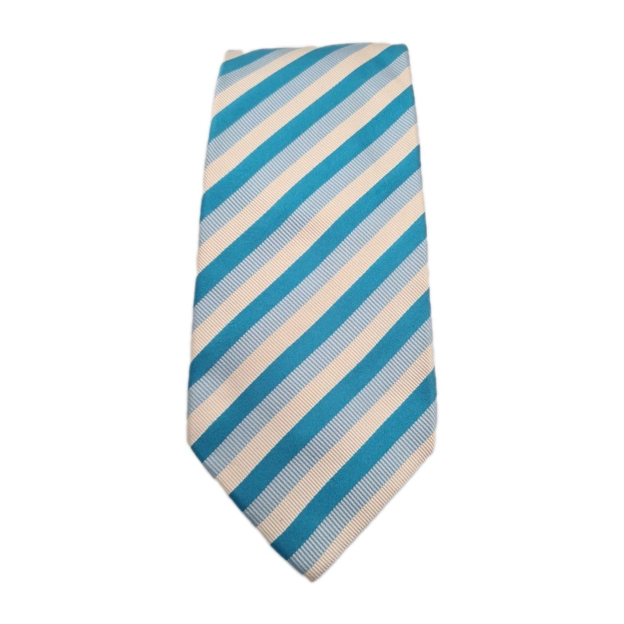 Charles Tyrwhitt Green White Stripe Mens Silk Tie Classic Designer Necktie Striped Vintage Mens Tie UK BX11