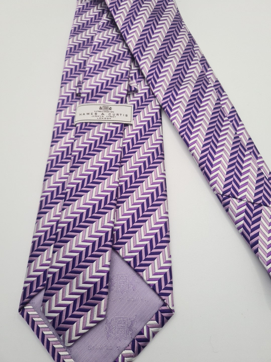 Hawes & Curtis Blue Purple Mens Silk Tie Classic Designer Necktie Formal Vintage Mens Tie UK BX3