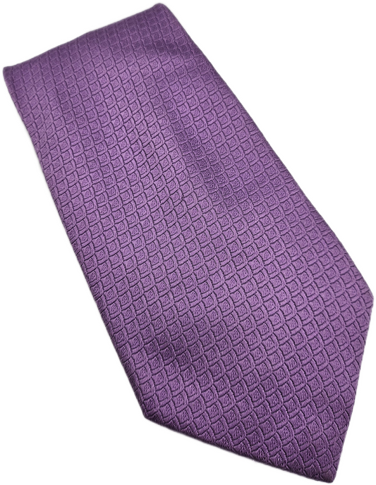 T.M. Lewin Silk Tie Men Purple Micro Geometric Wedding Designer Vtg Necktie BX23