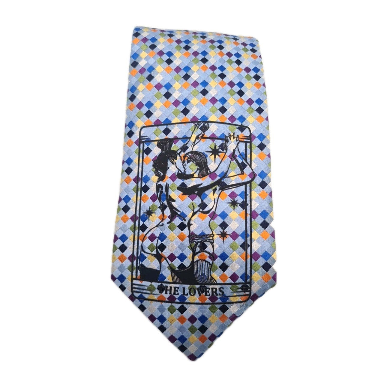 Reworked Punk Graphic Neck Tie Tarot Graphic | Emo Alternative Upcycled Tie RW1 Vintage Mens Tie UK