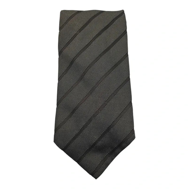 Oliver Grant Black Silk Tie Wedding formal Neck tie  Dot Stripe Pattern