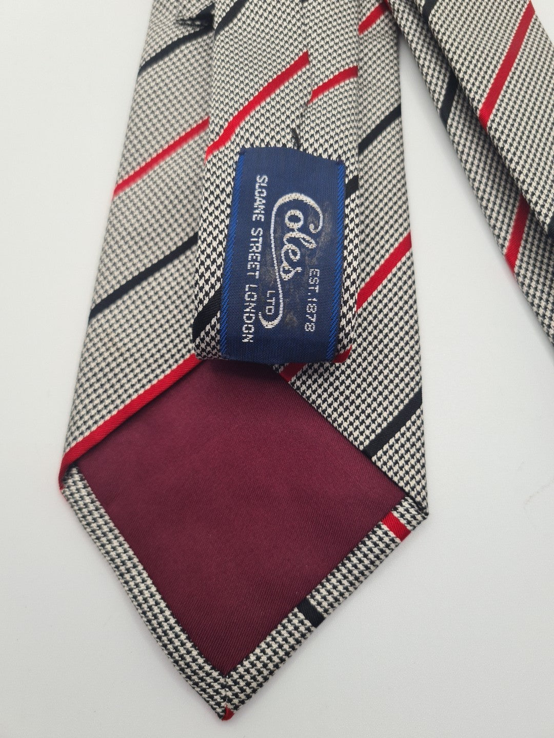 Vintage Coles Stripe Retro Mens Silk Tie Classic Designer Necktie Striped Vintage Mens Tie UK BX12