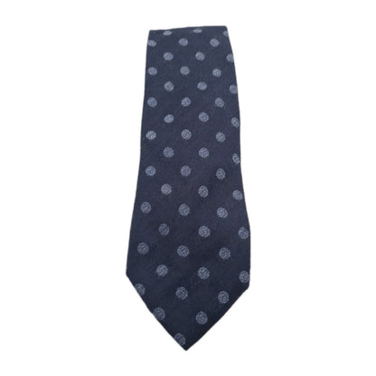 Massimo Dutti Blue Polka Dot Mens Silk Tie Classic Designer Necktie Spotted Vintage Mens Tie UK BX11