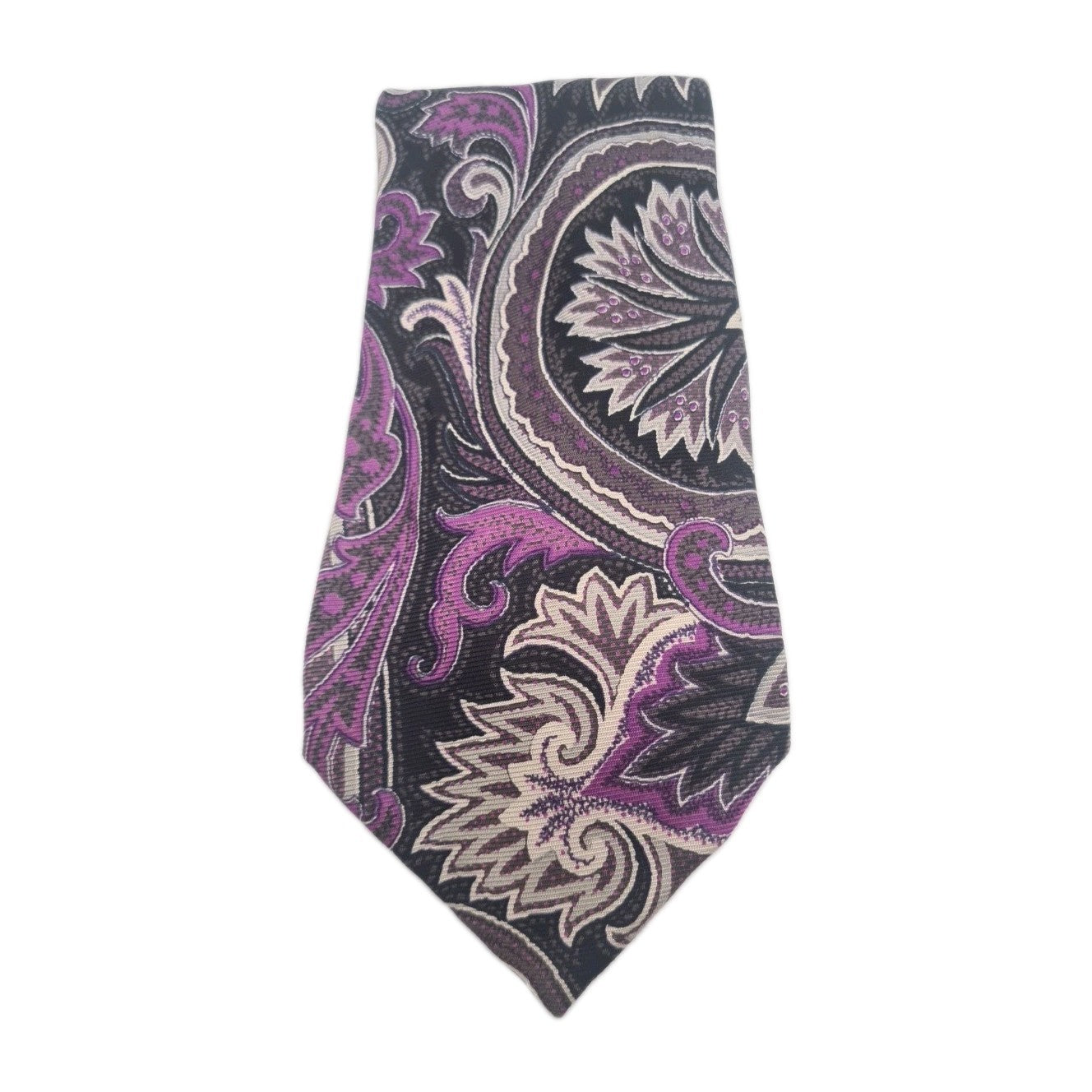 Etro Purple Jacquard paisley Mens Silk Tie Classic Designer Necktie Formal Paisley Vintage Mens Tie UK BX9