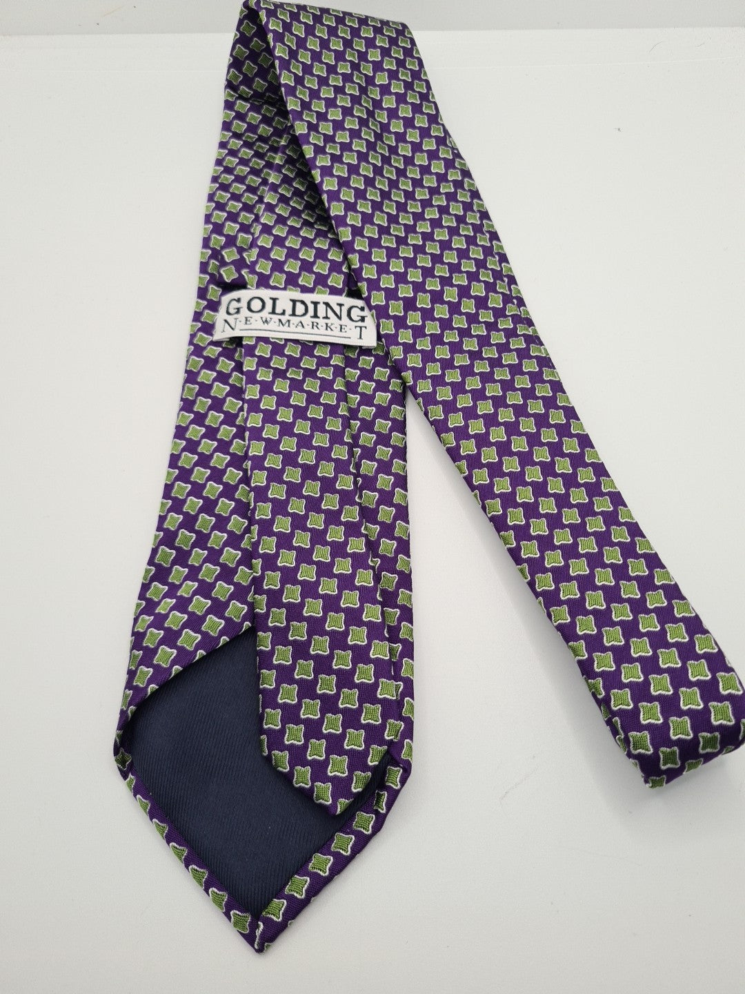 Purple Green Pattern Mens Silk Tie Classic Designer Necktie Vintage Mens Tie UK BX11