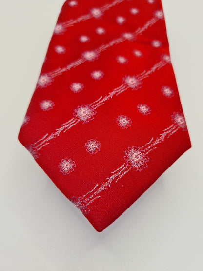 John Francomb Red Retro pattern Wedding Silk Tie | Designer Mens Tie UK Vintage Mens Tie UK BX14