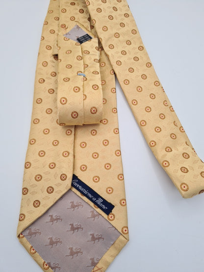 Vintage Yellow Gold Pattern Silk Tie | Designer Mens Tie UK | Geometric | Geometric Vintage Mens Tie UK BX13