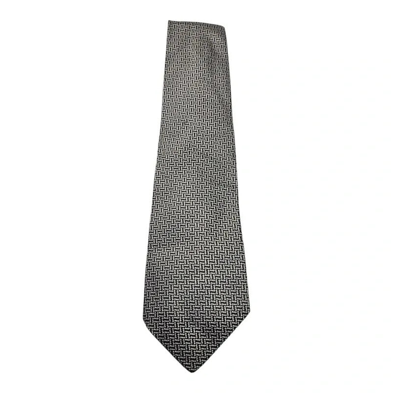 Jacomo Paris Black & Grey Herringbone Silk Tie