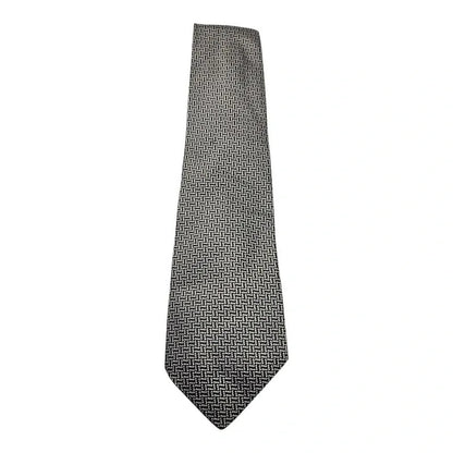 Jacomo Paris Black & Grey Herringbone Silk Tie