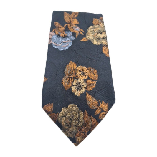 Italian Embroidered Black Mens Silk Tie Classic Designer Necktie Formal Vintage Mens Tie UK BX9