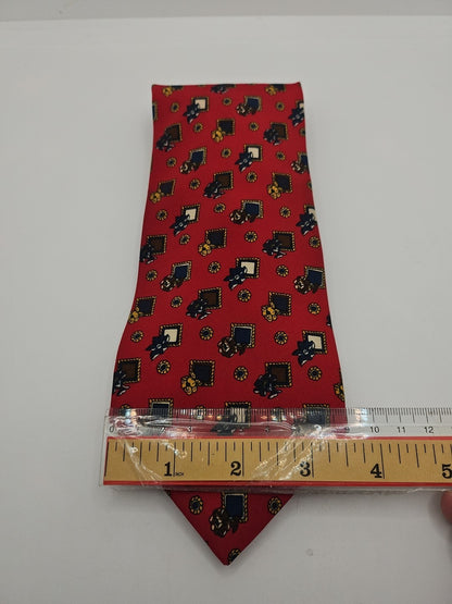Hawes & Curtis Red Vintage Pattern Mens Silk Tie Wedding Formal Neck Tie BX13