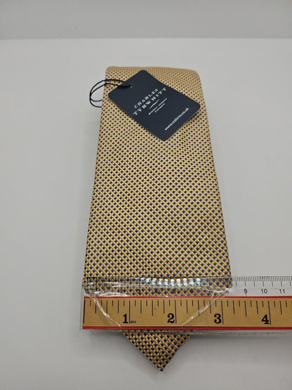 Charles Tyrwhitt NWT Yellow Diamond Mens Silk Tie Wedding Formal Neck Tie BX17