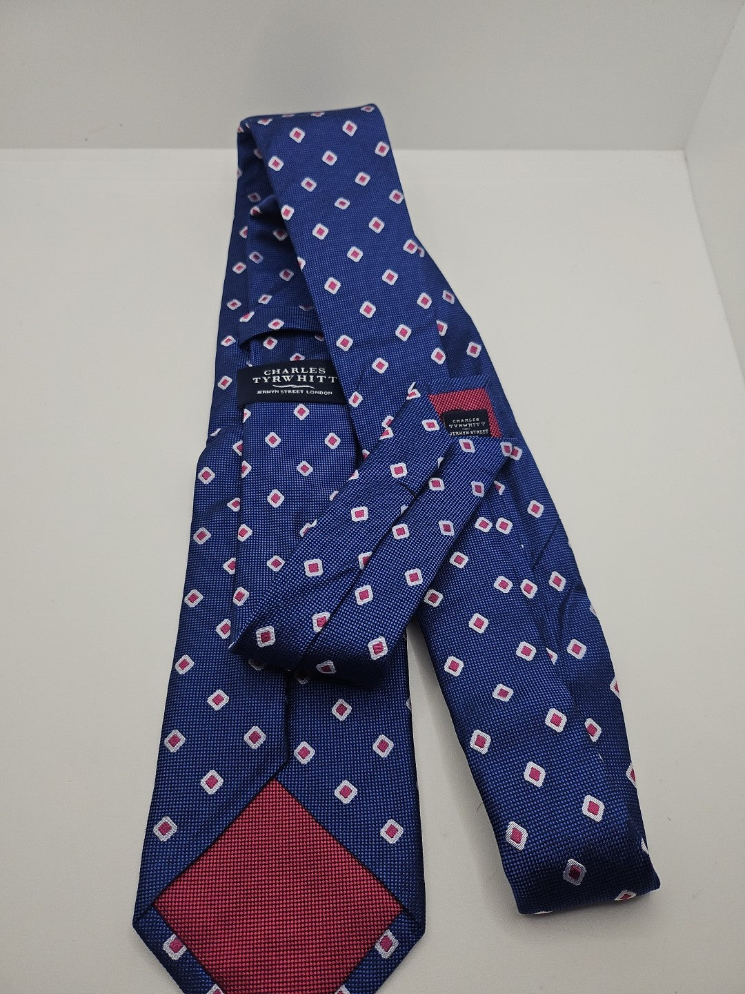 Charles Tyrwhitt Blue/Pink Pattern Mens Silk Tie Wedding Formal Neck Tie BX17