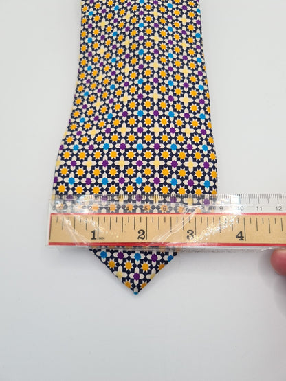 Pierre Balmain Paris Star Retro Pattern Silk Tie | Designer Mens Tie UK Vintage Mens Tie UK BX13