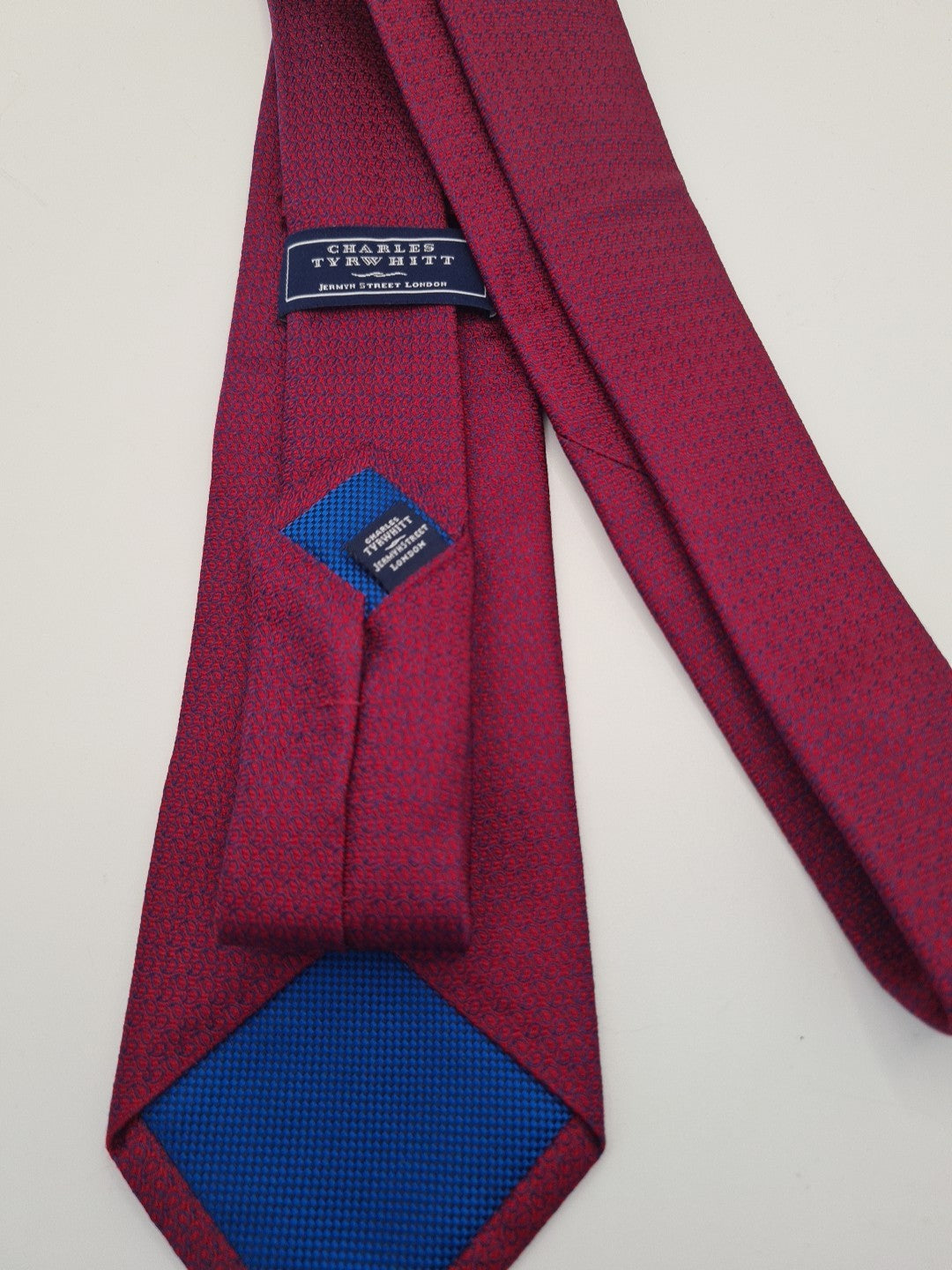 Charles Tyrwhitt Red Pattern Business Mens Silk Tie Classic Formal Necktie Vintage Mens Tie UK BX14