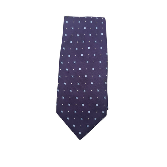 Hawes & Curtis Men's 100% Silk Tie Purple Geometric Pattern Formal Party Buy 2 G
