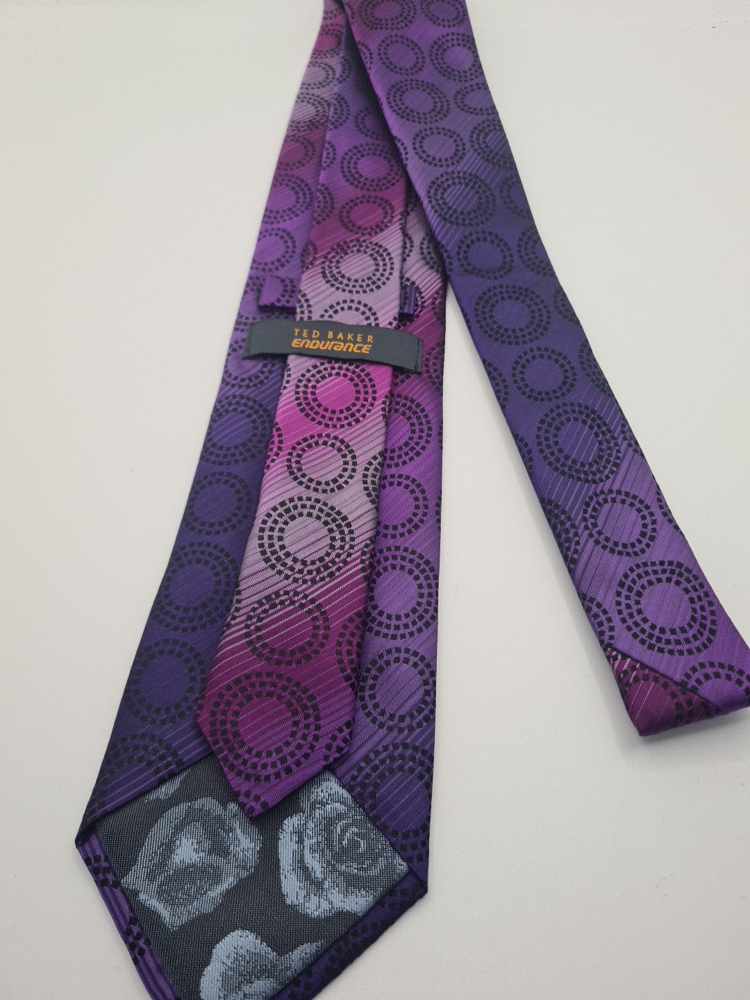 Ted Baker Purple Circle Mens Silk Tie Classic Designer Necktie Formal Vintage Mens Tie UK BX5