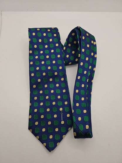 Gieves & Hawkes Blue/Green Pattern Mens Silk Tie Wedding Formal Neck Tie BX17