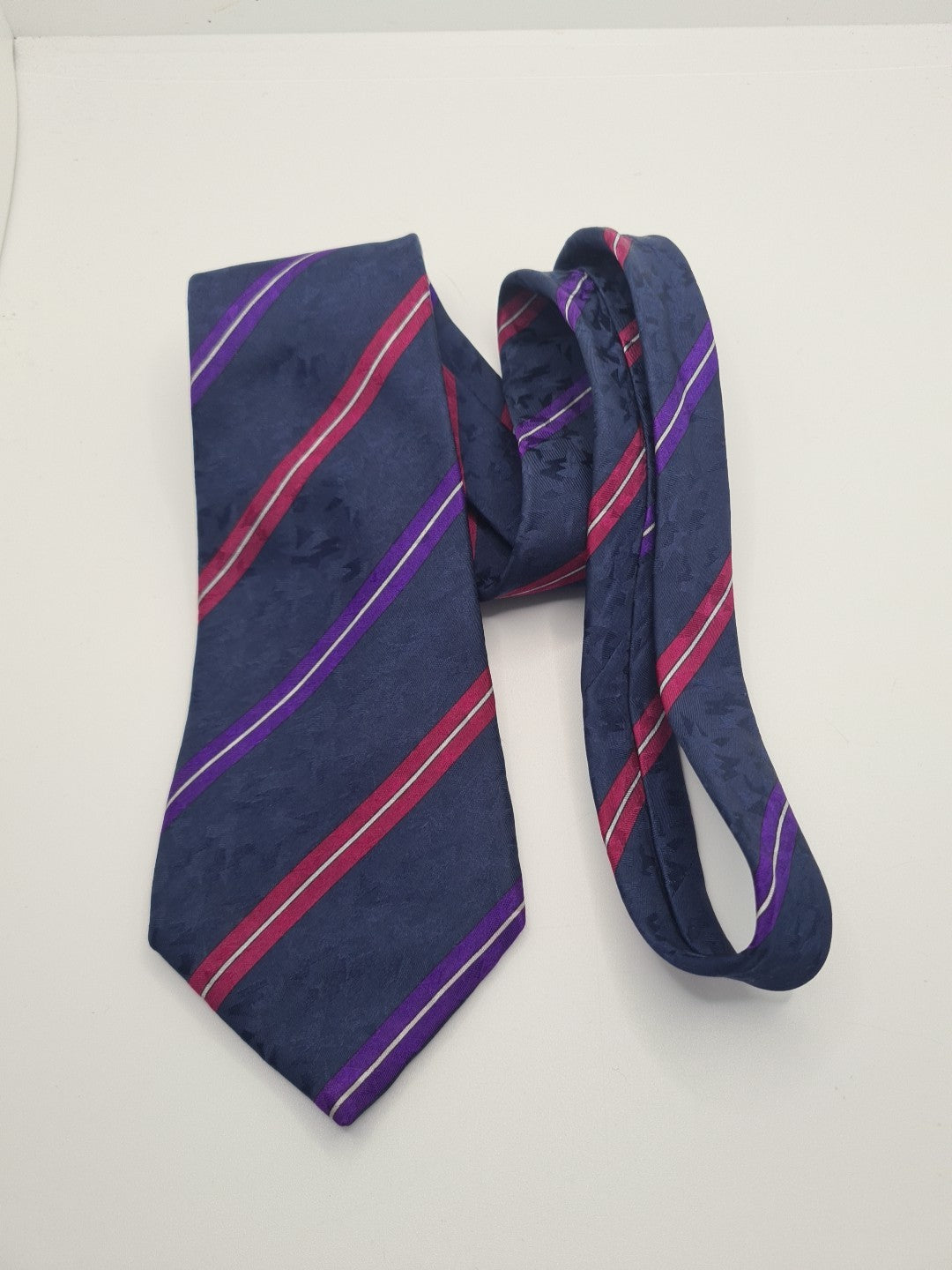 Lavin Paris Blue Stripe Mens Silk Tie Classic Designer Necktie Striped Vintage Mens Tie UK BX10