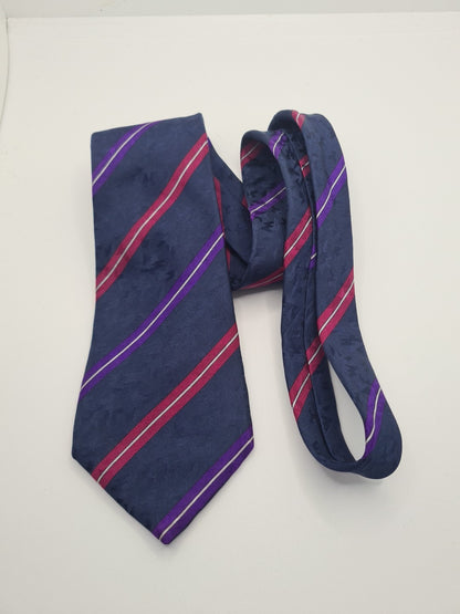 Lavin Paris Blue Stripe Mens Silk Tie Classic Designer Necktie Striped Vintage Mens Tie UK BX10
