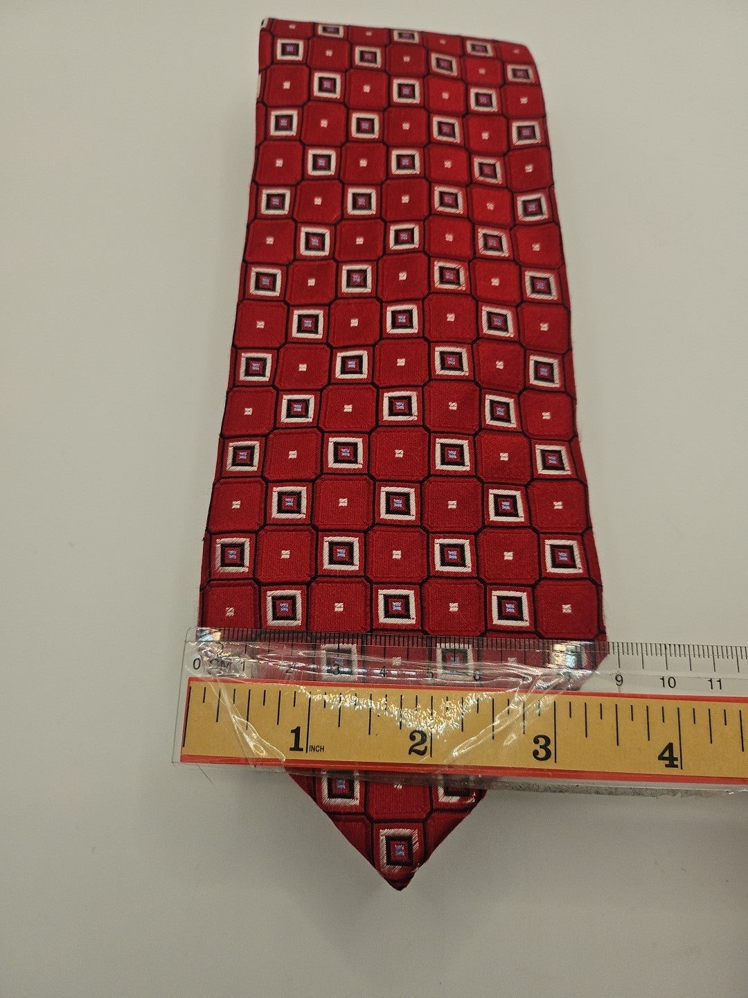 Donald J Trump Red Geometric Mens Silk Tie Wedding Formal Neck Tie BX16