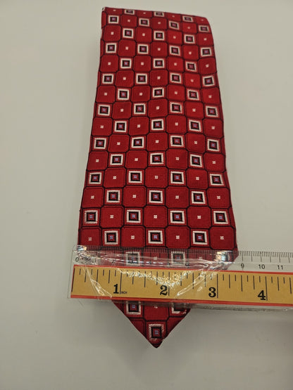 Donald J Trump Red Geometric Mens Silk Tie Wedding Formal Neck Tie BX16