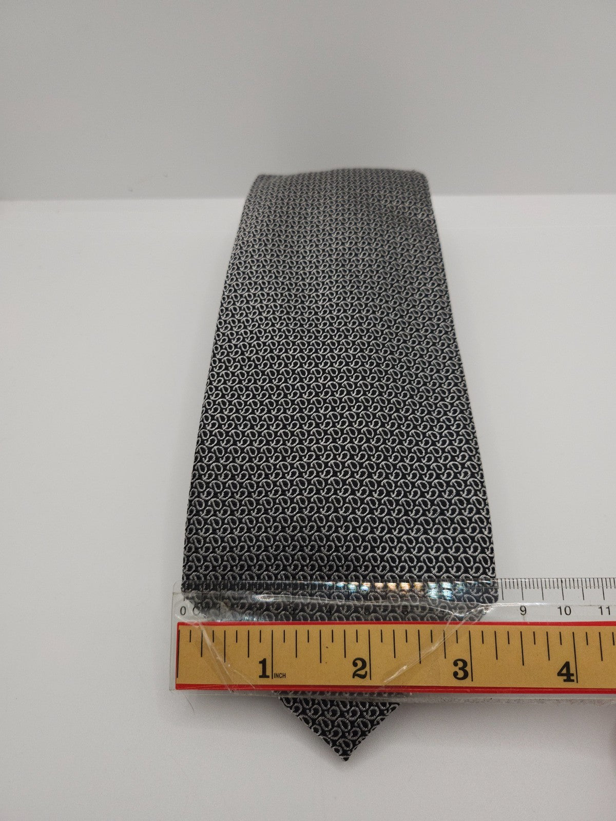 Charles Tyrwhitt Silk Tie Mens Charcoal Grey Geometric Patterned Necktie BX13