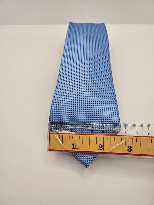 Designer Silk Tie Mens Blue Navy Geometric Textured Wedding Retro Neck Tie BX23