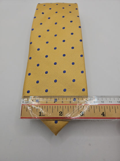 Charles Tyrwhitt Yellow / Blue Spotty Mens Silk Tie Wedding Formal Neck Tie BX13