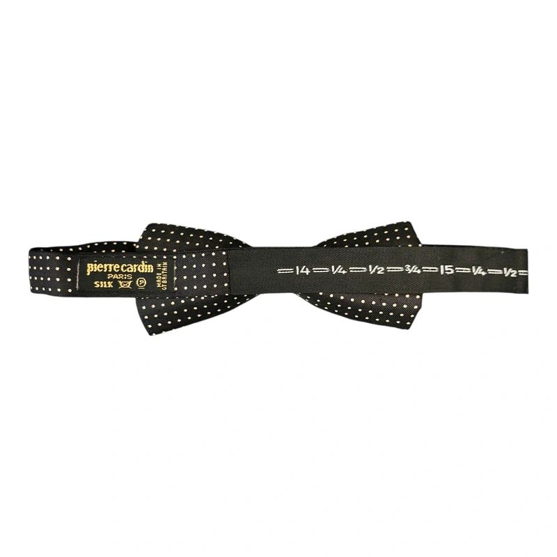 Pierre Cardin Black & Beige Spotted Silk Bow Tie