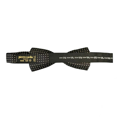 Pierre Cardin Black & Beige Spotted Silk Bow Tie