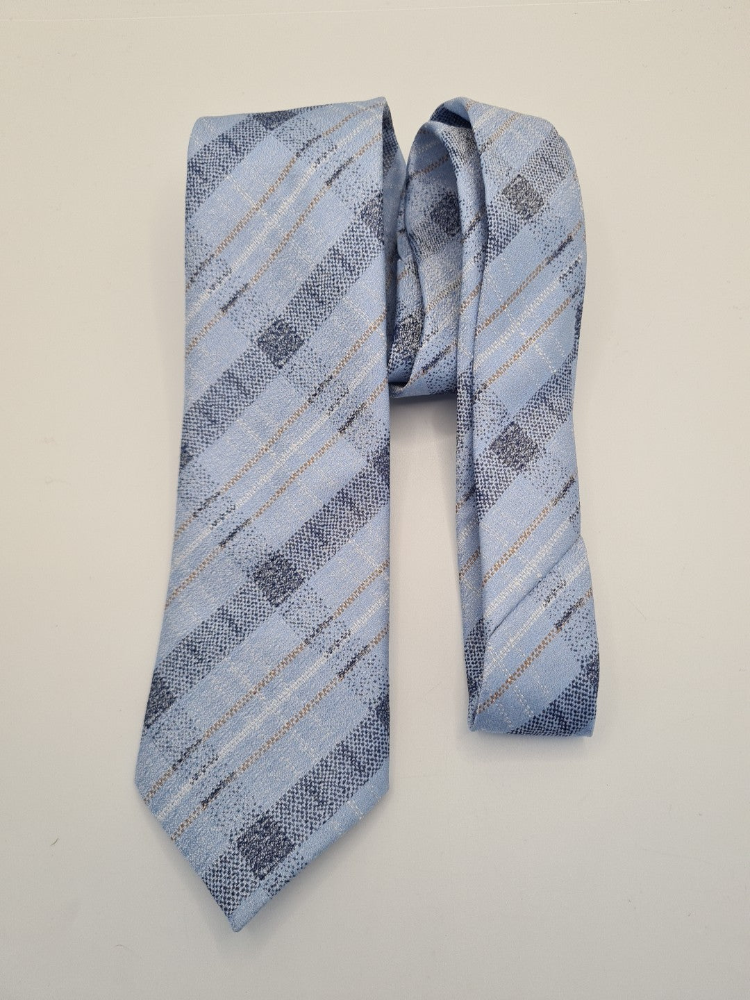 Blue Check Tartan pattern Wedding Formal Silk Tie | Designer Mens Tie UK Vintage Mens Tie UK BX14