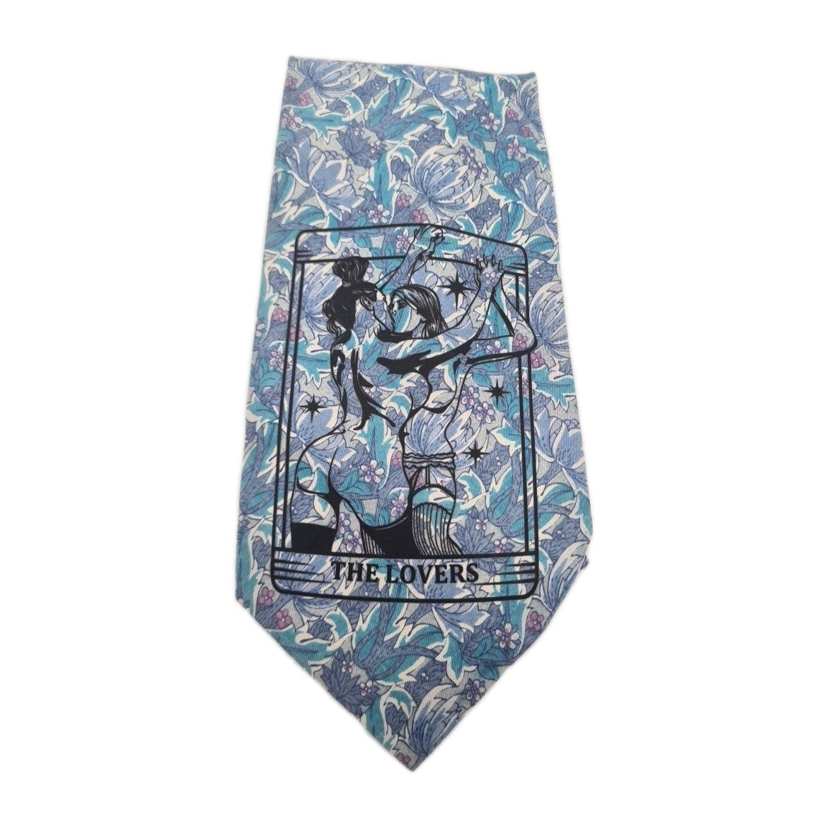Reworked Punk Graphic Neck Tie Tarot Flower | Emo Alternative Upcycled Tie RW1 Vintage Mens Tie UK