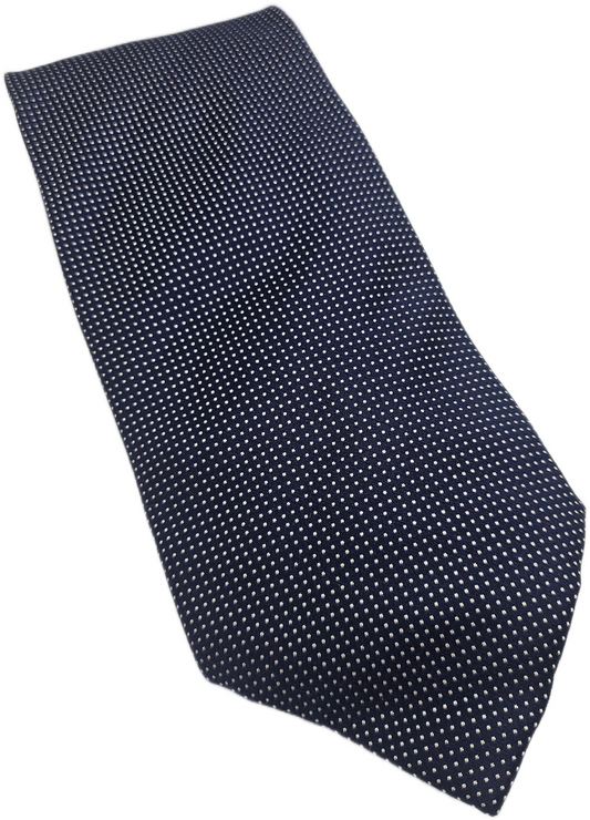 Savile Row Navy Blue Polka Dot Silk Tie