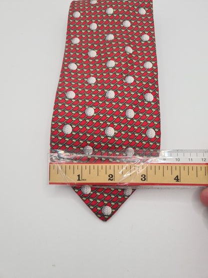 Novelty Golf Pattern red Mens Silk Tie Classic Designer Necktie Vintage Mens Tie UK BX12