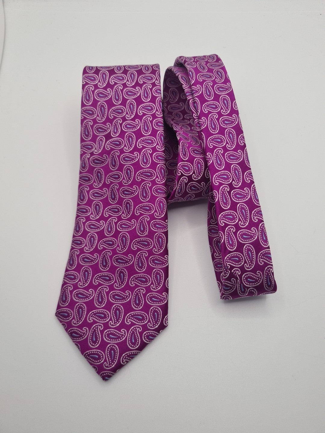 Alexandrea Purple Paisley Mens Silk Tie Classic Designer Necktie Formal Paisley Vintage Mens Tie UK BX10